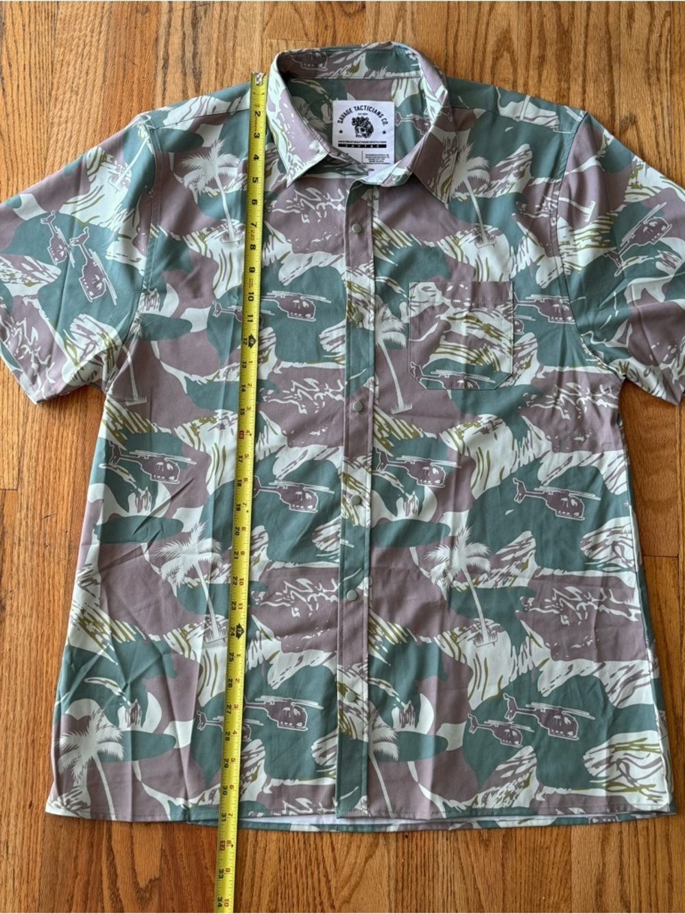 Men's Short Sleeve Rhodesian Brushstroke Button-Up Shirt - Picture 6 of 6